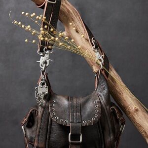 We The Free Black and Brown Crossbody Bag